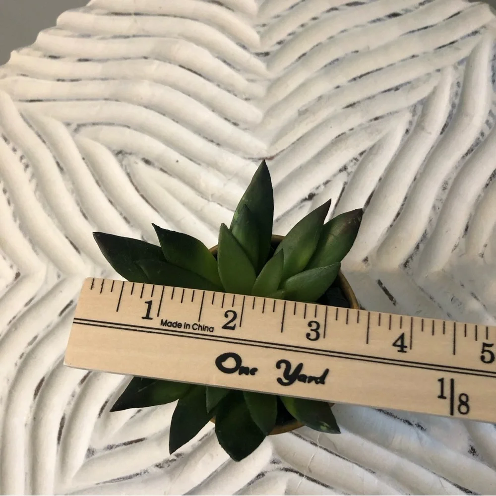 Mini Potted Faux Succulent - Small Artificial Succulent in Ceramic Pot